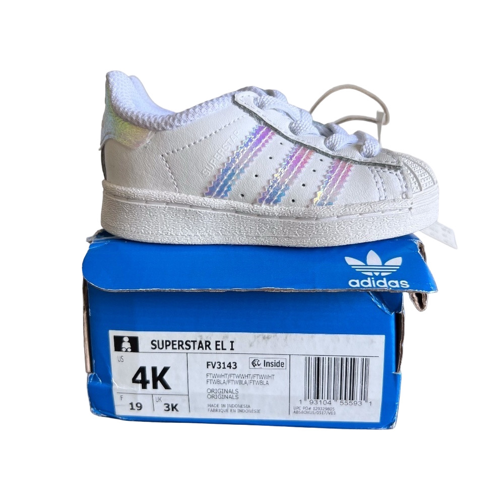 Adidas NEW Girls Superstar EL I Shoe Size 4K #B1117